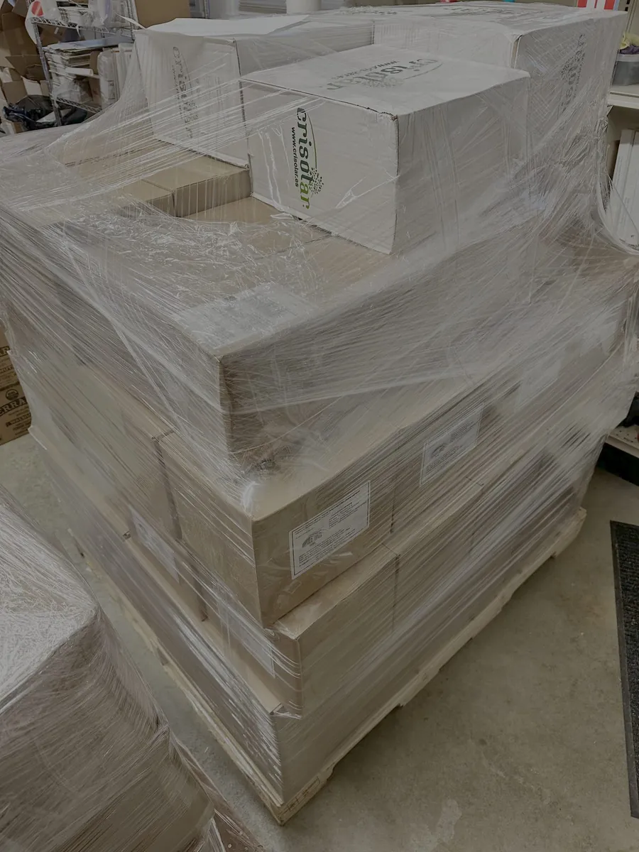 Natural Zing product palletized and ready to ship after the sale
